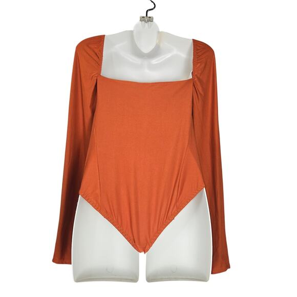 We Are HAH Womens Womens Medium Don't Be Square Bodysuit Burnt Orange Festival - Picture 4 of 10